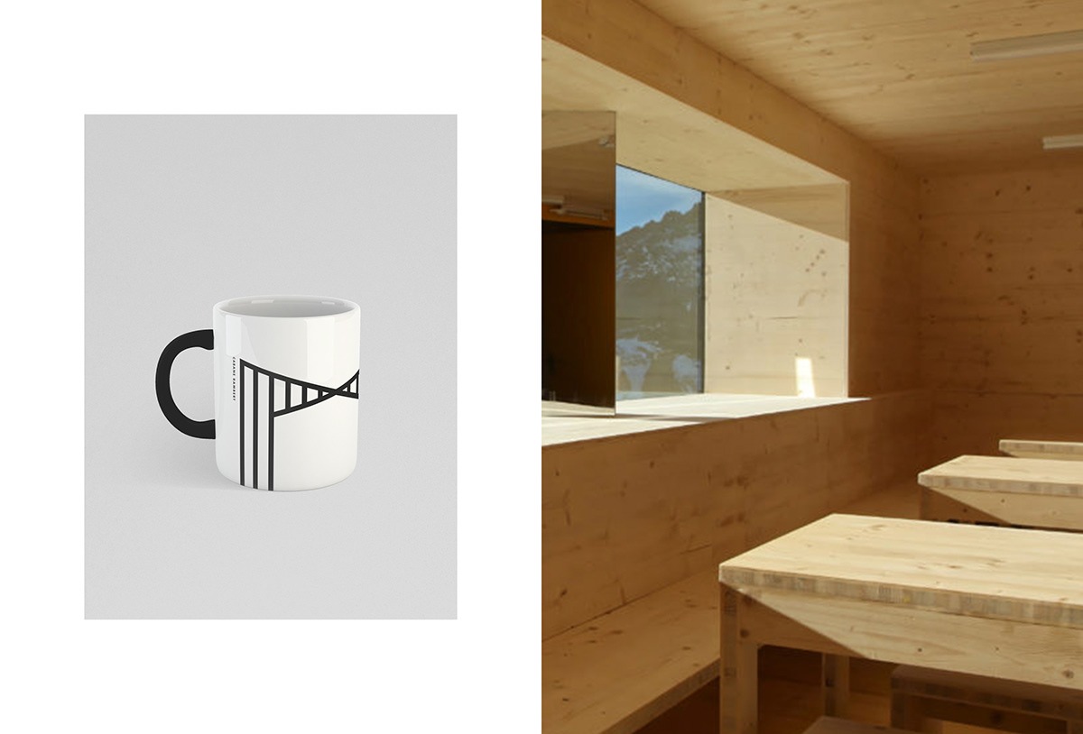 branding  logo mountain identity swizerland minimalist architecture Alpin cabin hut