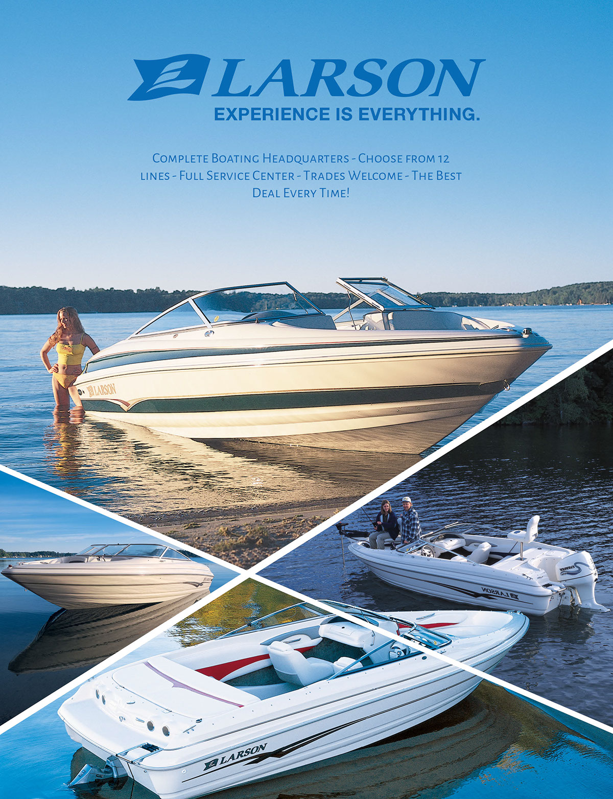Adobe Portfolio Larson Boating Nisswa Marine mercury graphic design  advertisement web desing Boats