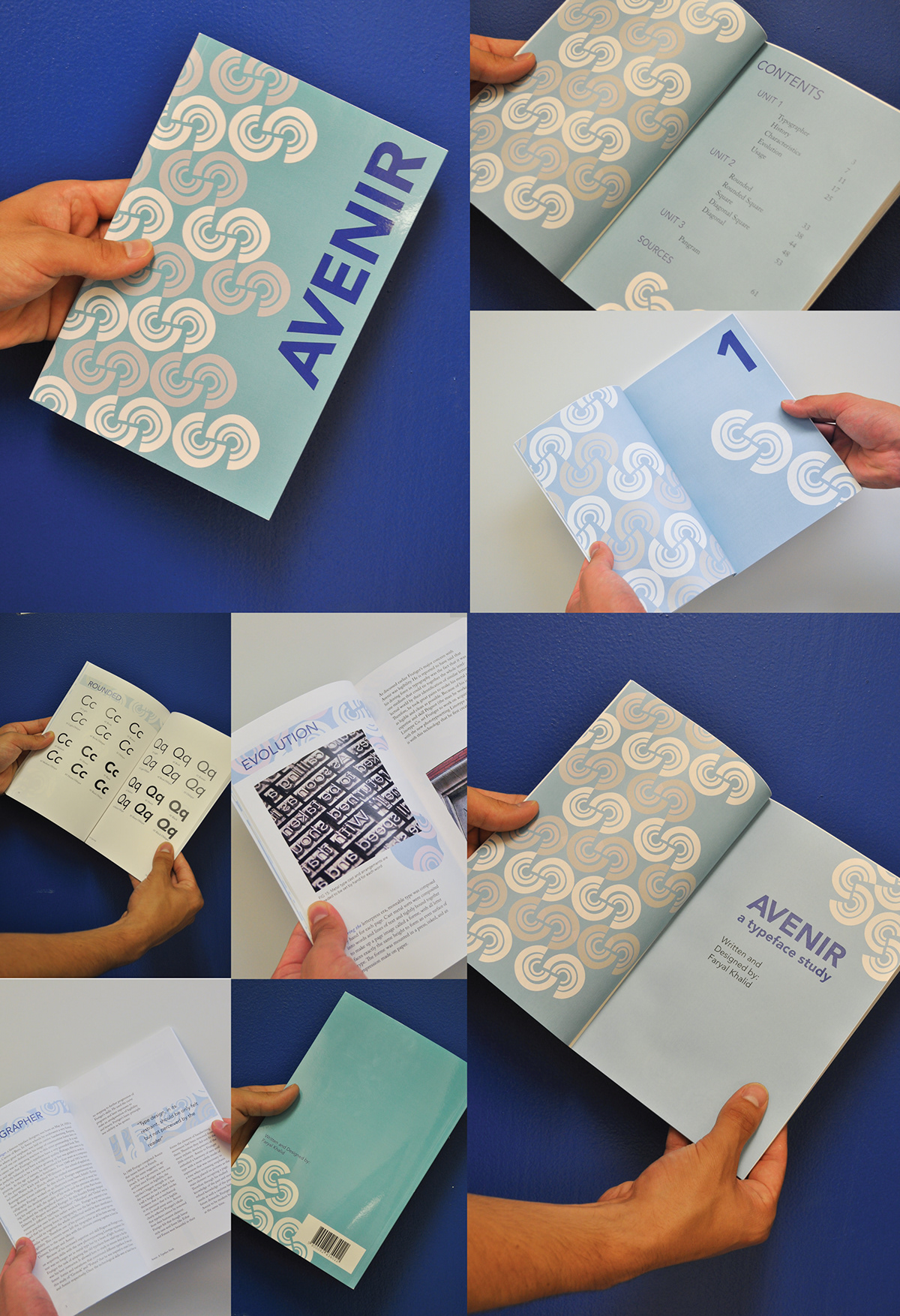 Book Deisgn typographer avenir frutiger book grid