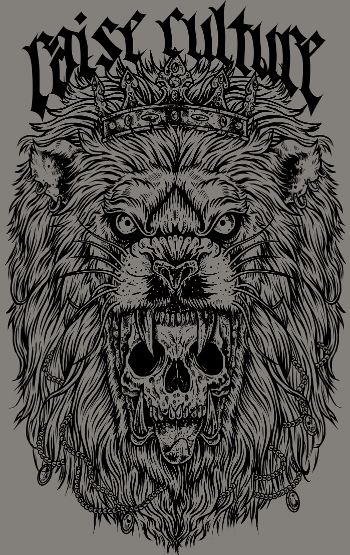 lion skull tshirt Raise Culture