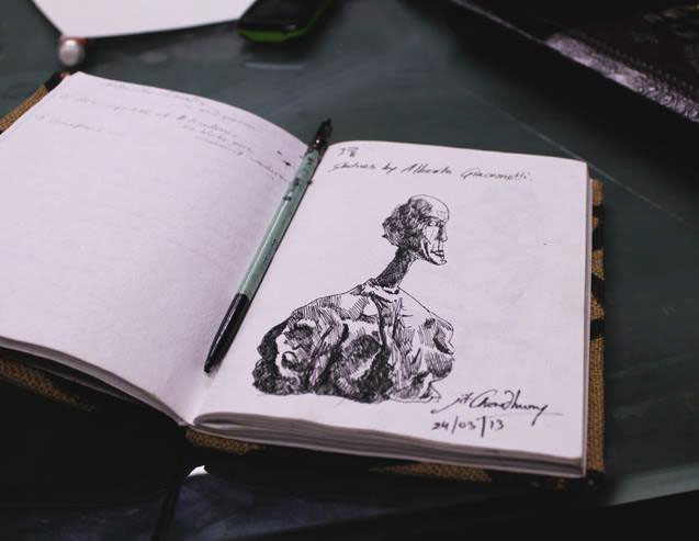 ILLUSTRATION  inking sketching line art India Jit Chowdhury jit dip pen nib texture paper