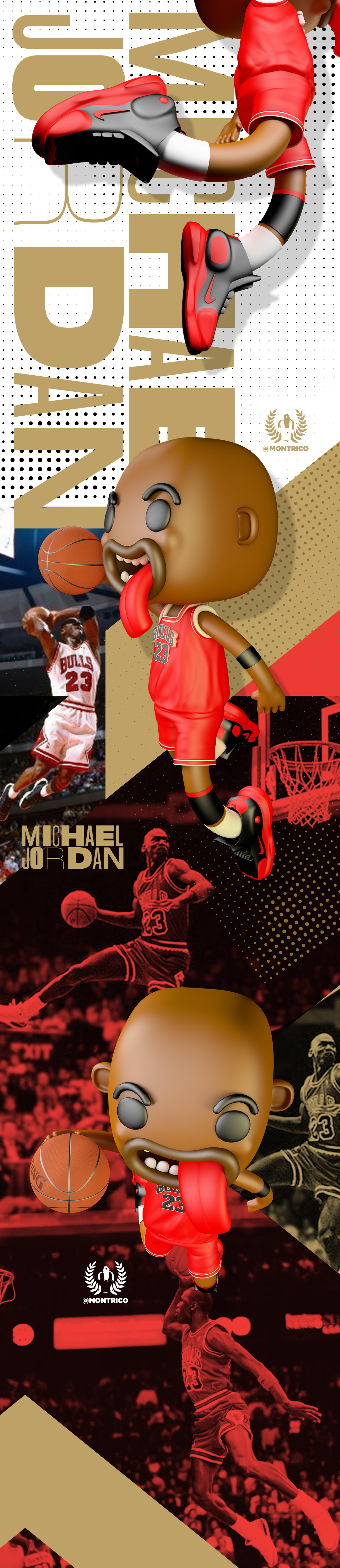 3D 3D Character apple basket Character design  chicago bulls cinema 4d design jordan Michael Jordan