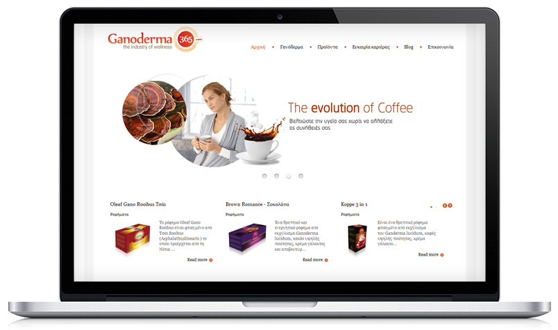 Coffee logo identity Webdesign Ganoderma tea