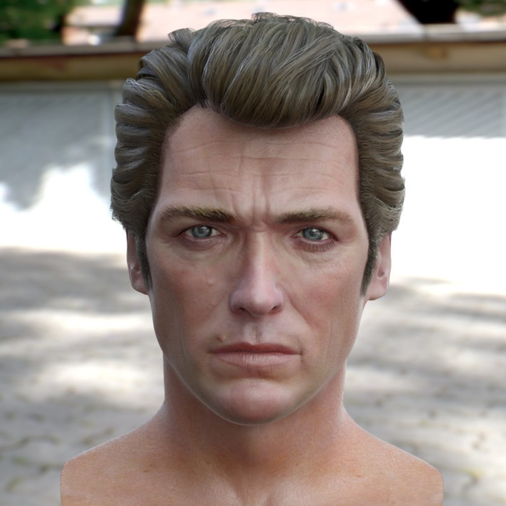3d model Clint Eastwood head V1