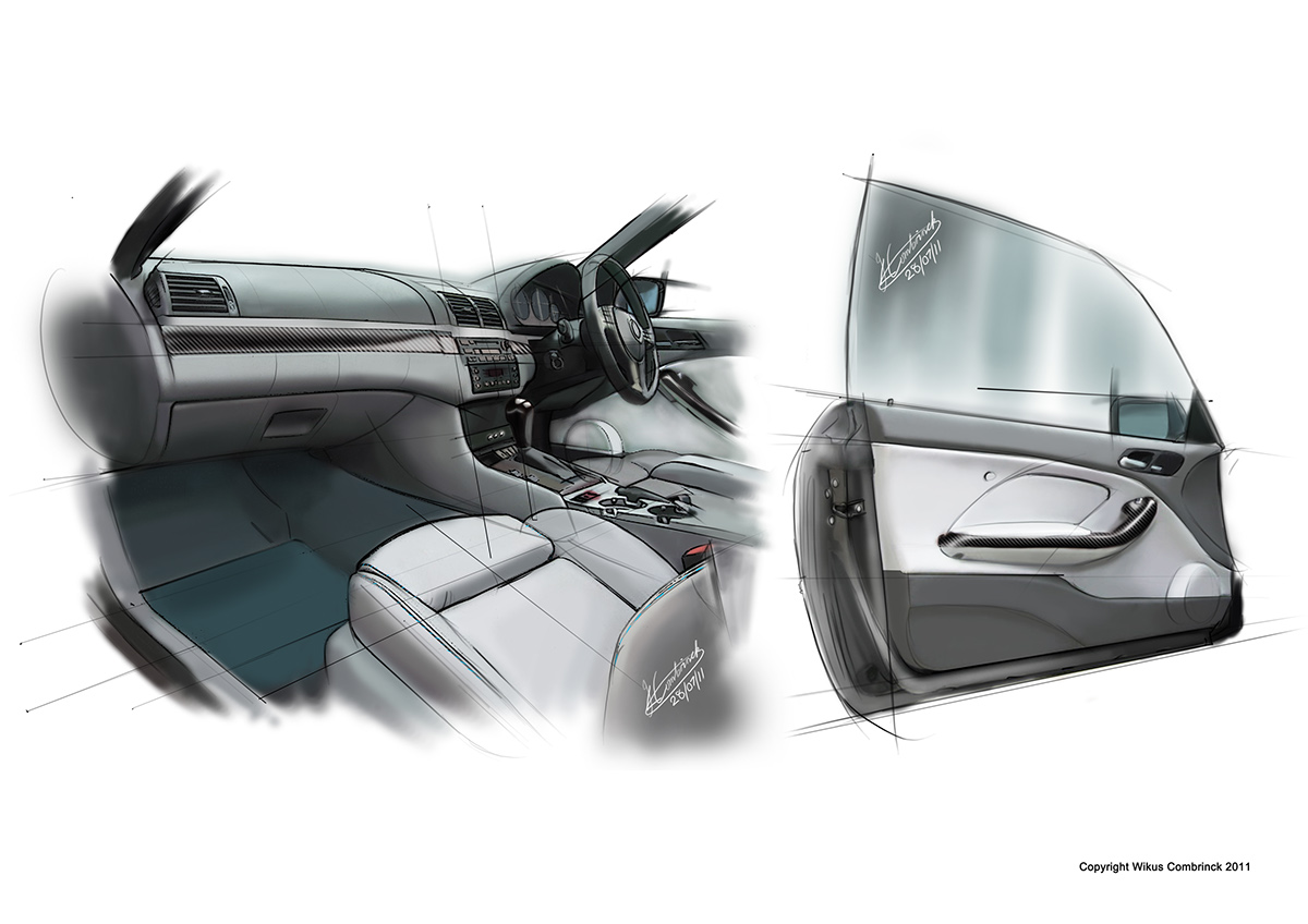 BMW car Interior Ideanav Wikus Combrinck product Render photoshop