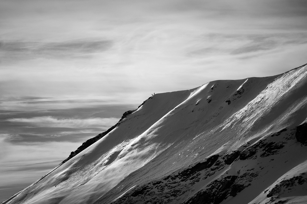 Switzerland Laax snow winter black and white snowboard Ski