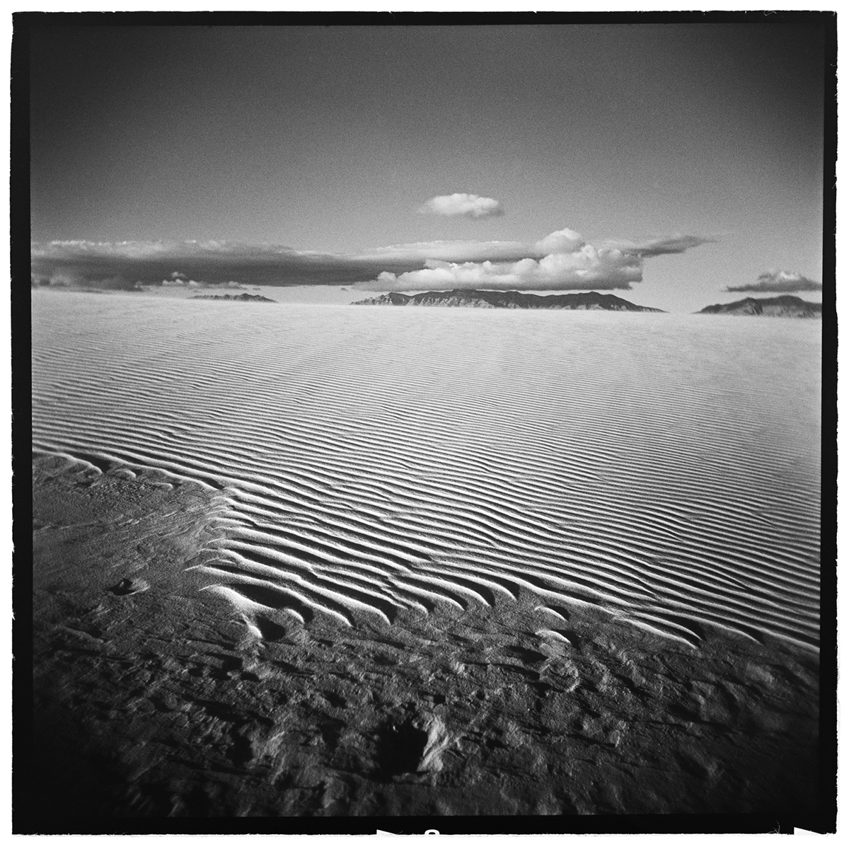 black and white Landscape america desert mountain holga medium format square