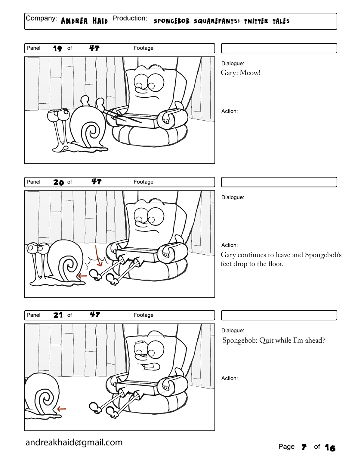 storyboard funny spongebob story gag