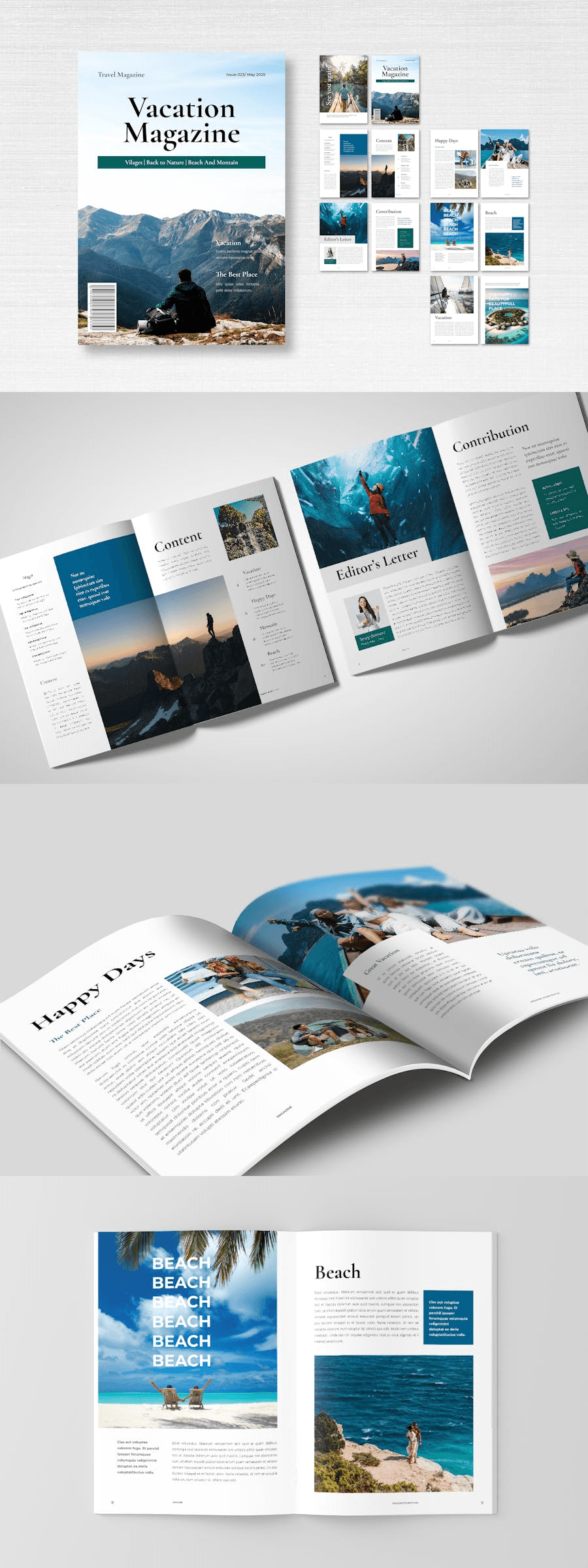 vacation magazine Magazine design Magazine Cover magazine layout magazines design Layout editorial Vacation Magazine