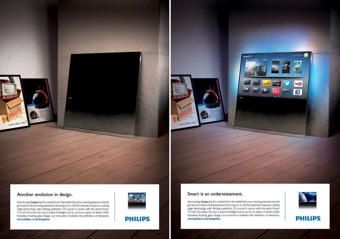 Philips  designline design  line tv television tpvision Elevation Space  Booklet ads leaflet Icon Ambilight