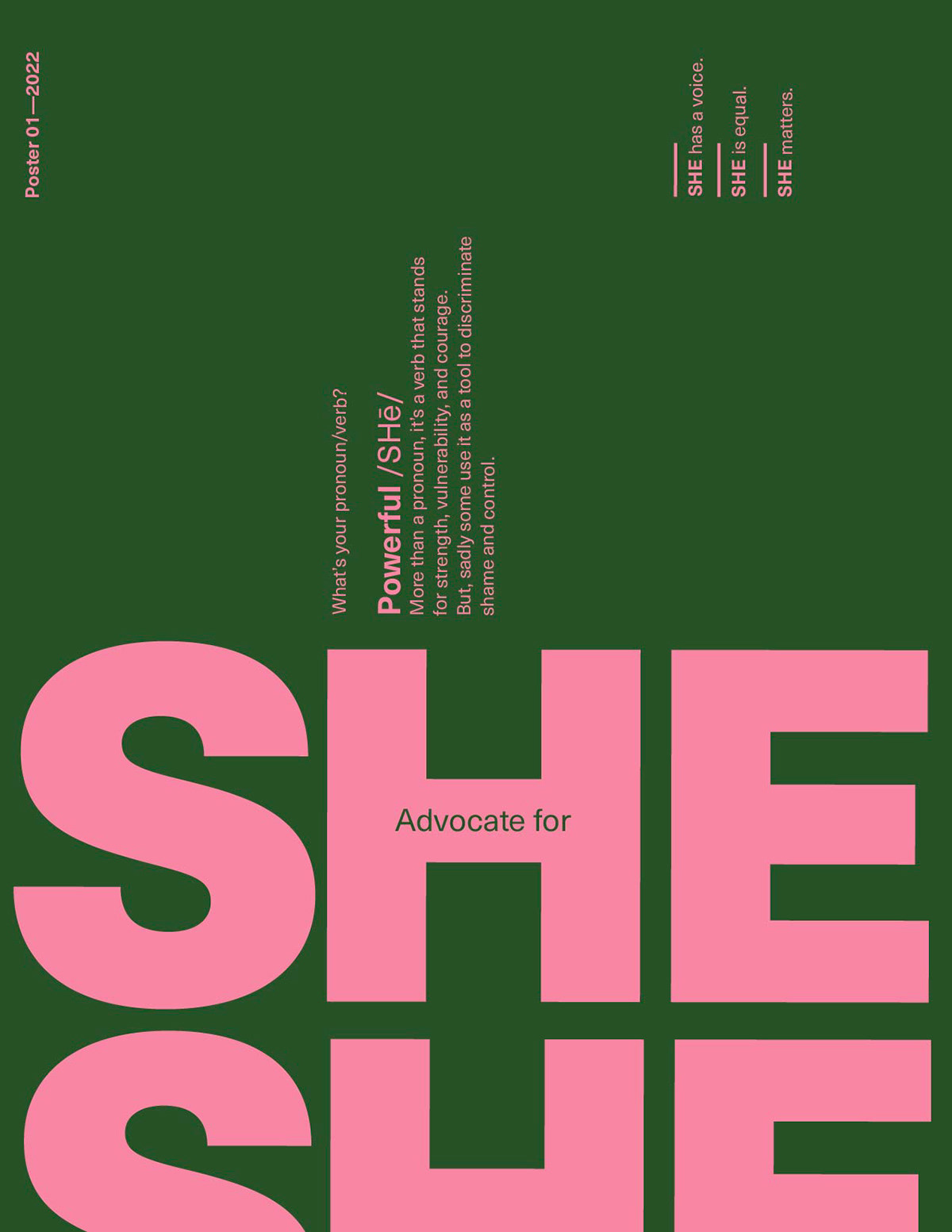 feminism graphic design  Illustrator LGBTQ poster Pronouns typography   women's rights empowerment Poster Design