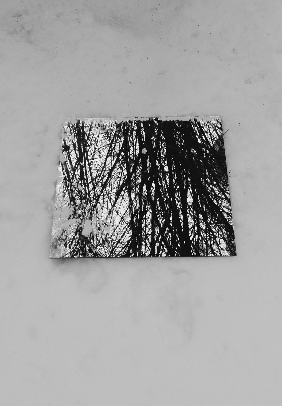 minimal bauhaus abstract design black dark empty cold winter line mirror wood texture