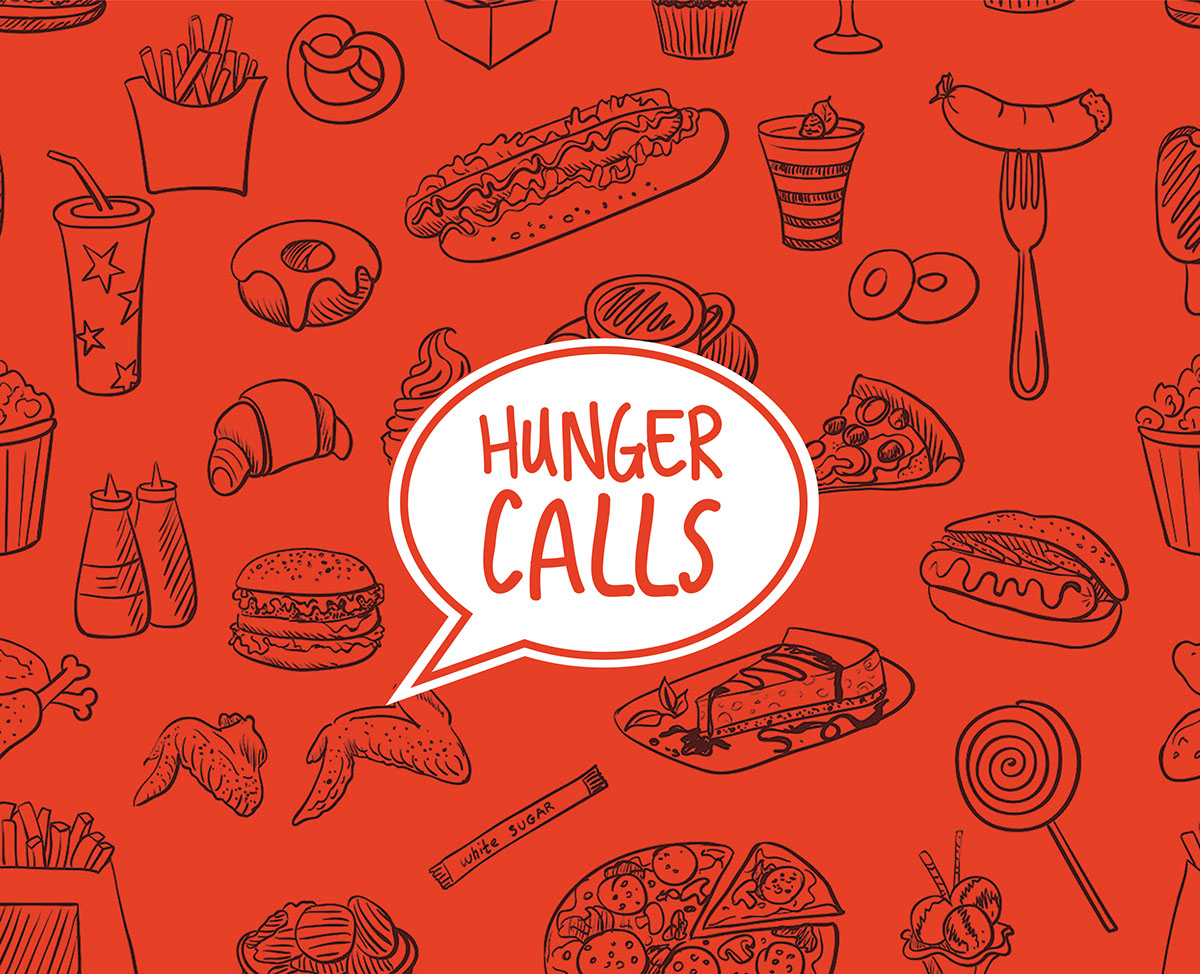 Hunger Calls take away Food  tasty hunger