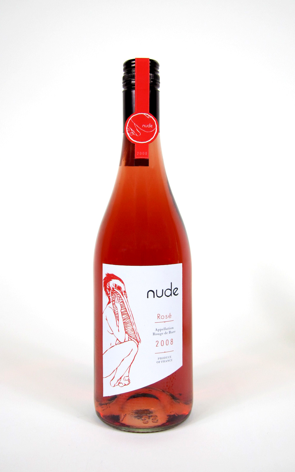 nude bird wolf desire Chardonnay rose wine poem hand drawing alcohol bottle drink set