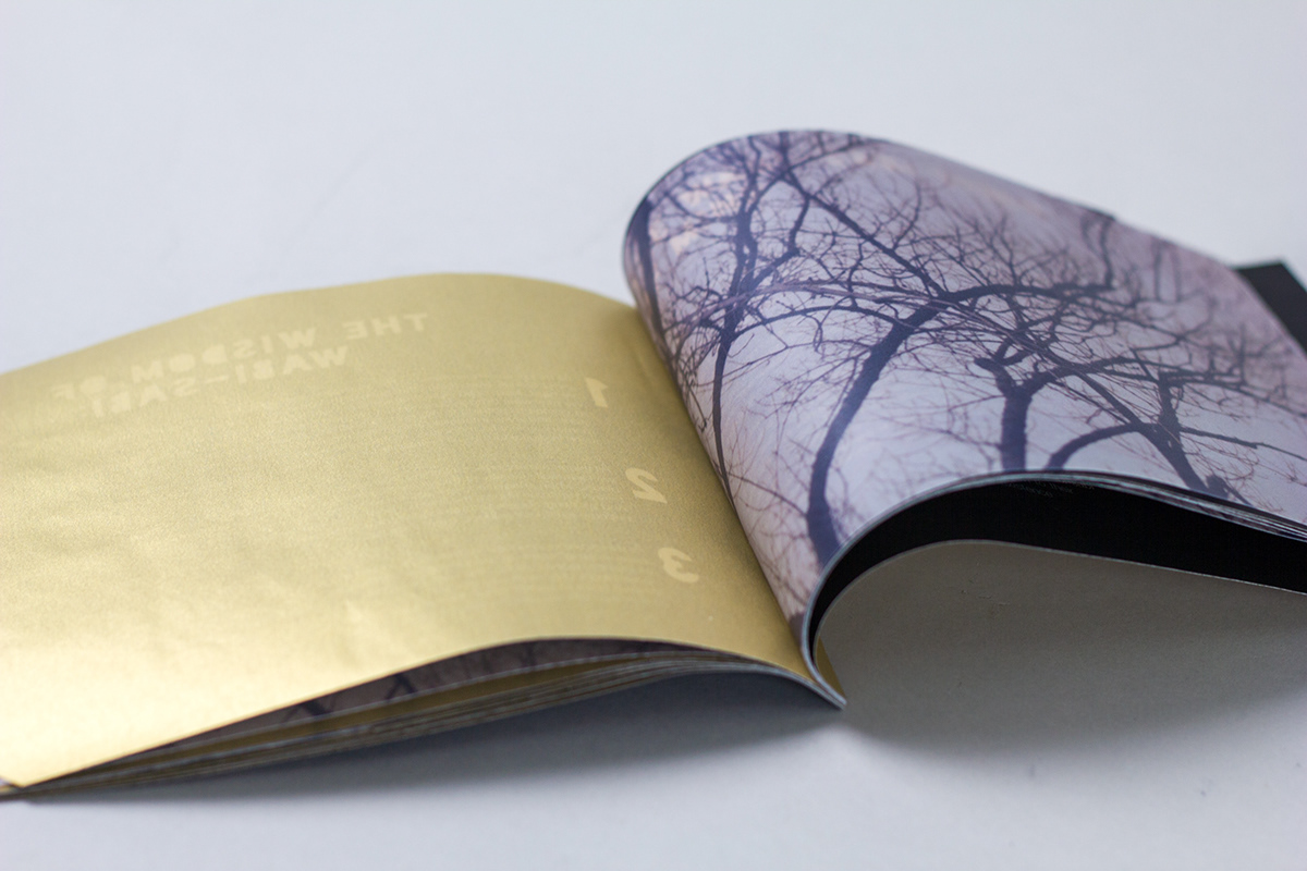 book gold black Wabi Sabi imperfection japanese text trees Nature winter