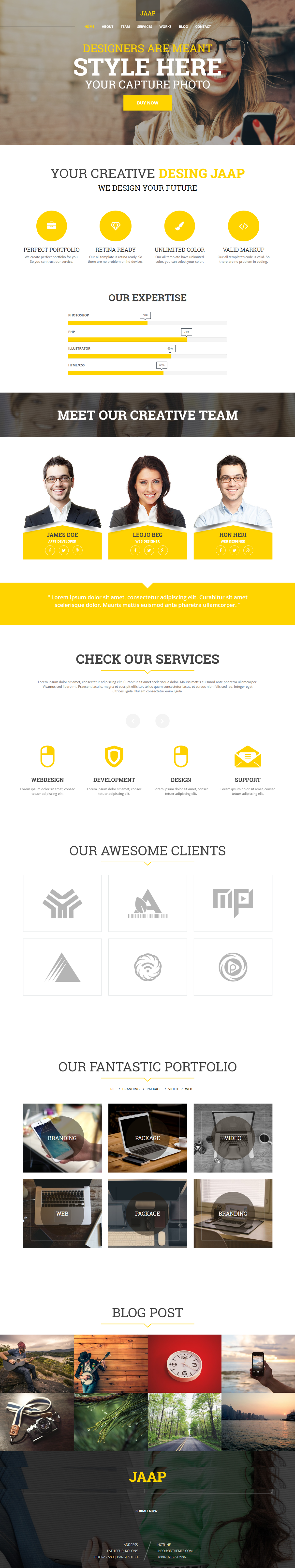 agency business clean company designer developer freelancer html5 individual individual portfolio