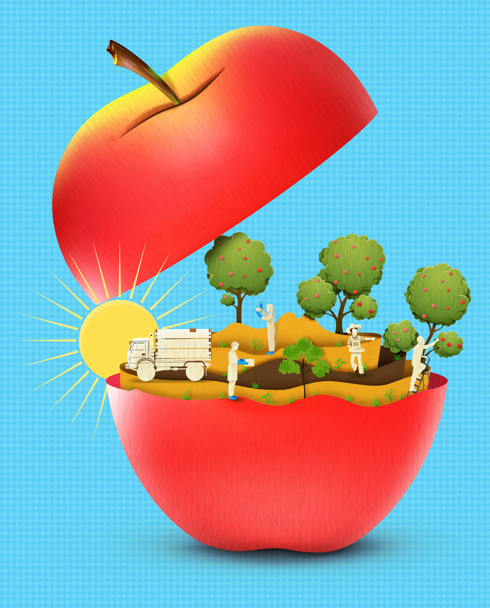 Food  science apple Agronomy world land SKY researches Government Technology