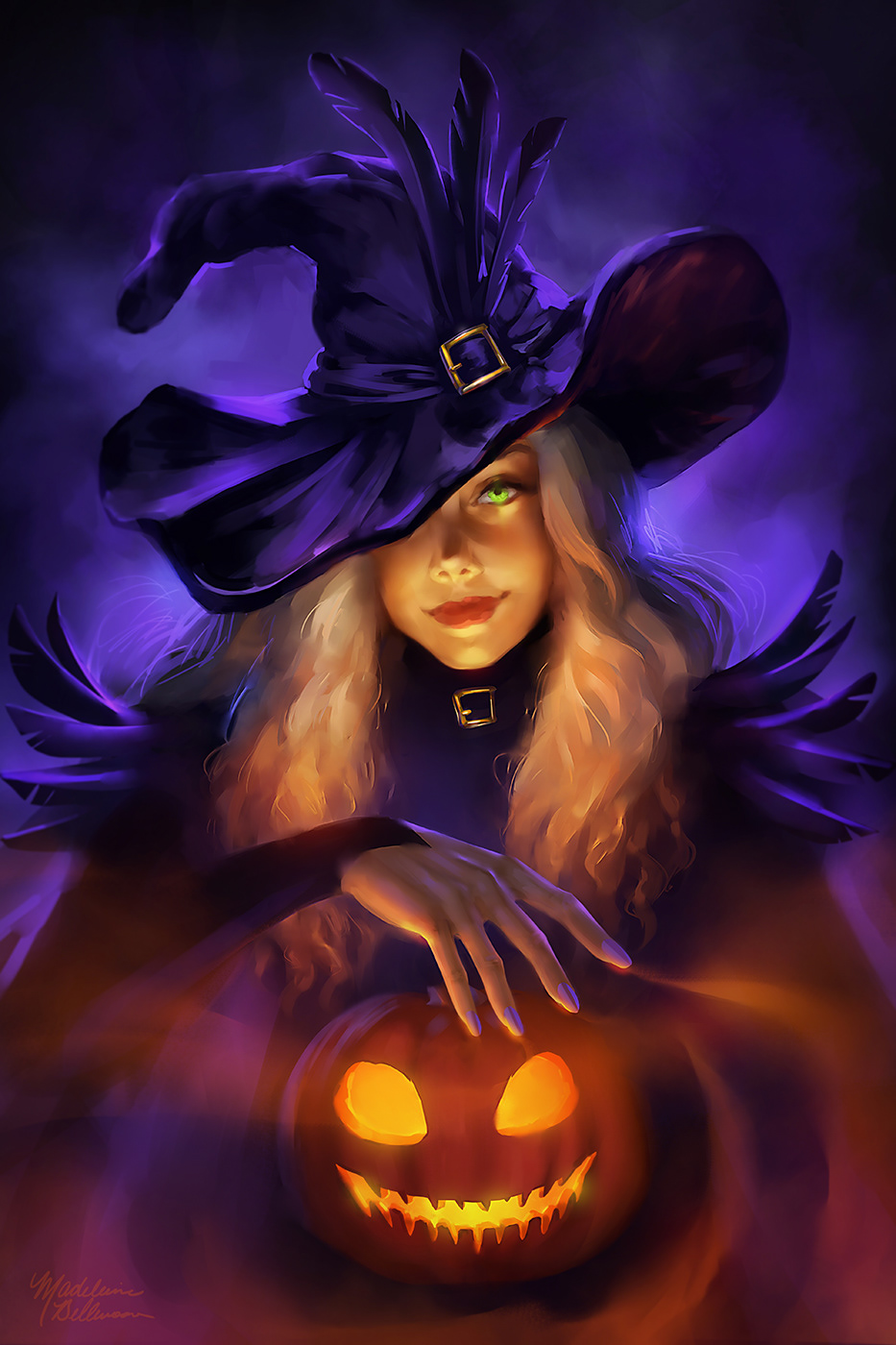 autumn Digital Art  digital painting fantasy fantasy character Halloween Happy Halloween Magic   Magical witch