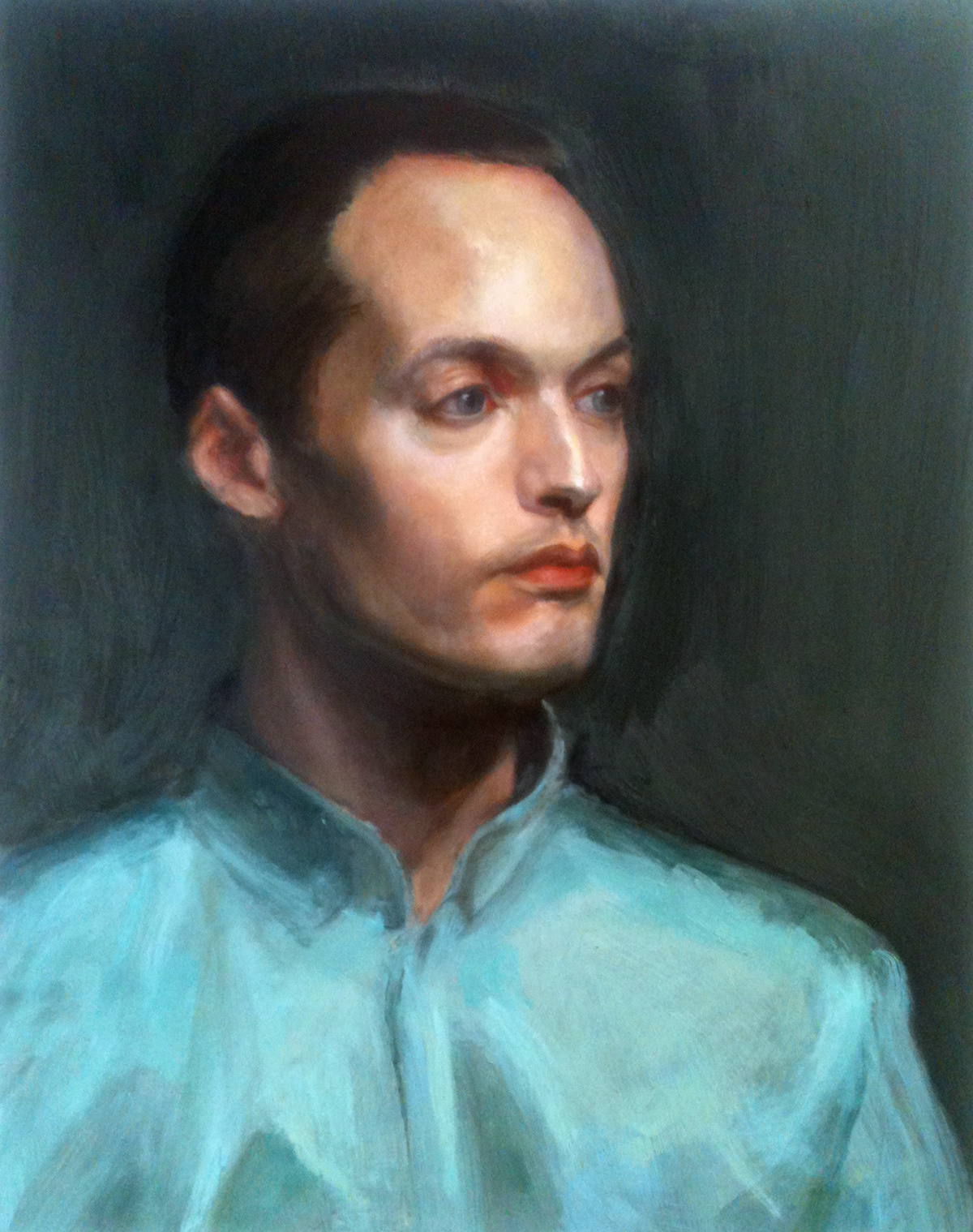 portrait oil Realism realistic figures Classical academic man woman sitting