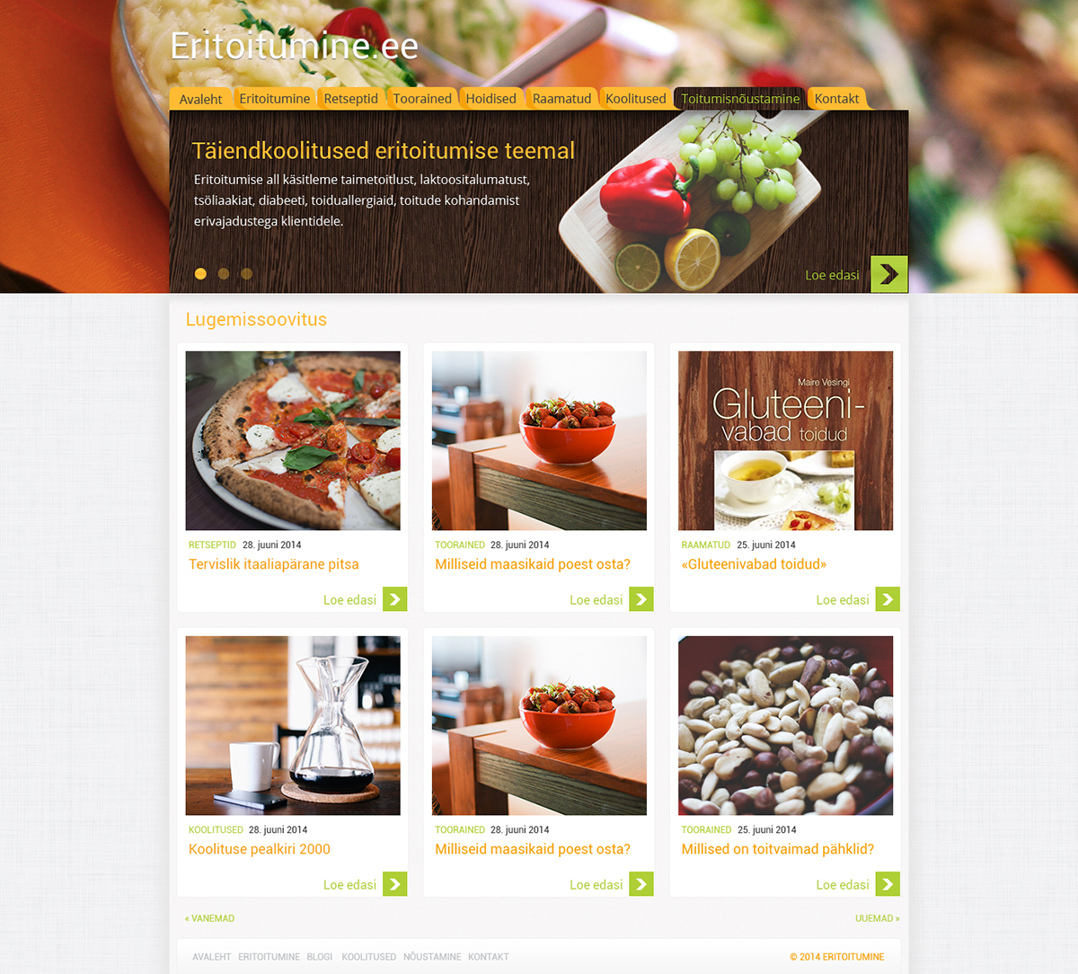 Webdesign Estonia diet nutrition recipes
