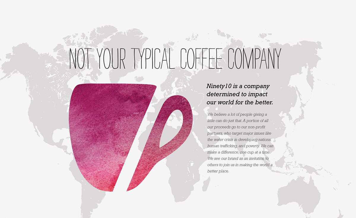 Coffee cup non-profit cafe brand identity