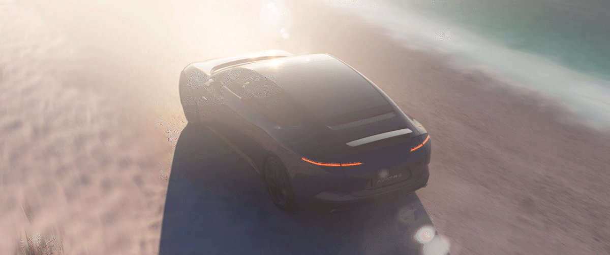 automobile car Advertising  3D CGI Anti-gravity Liquid running backlight desert