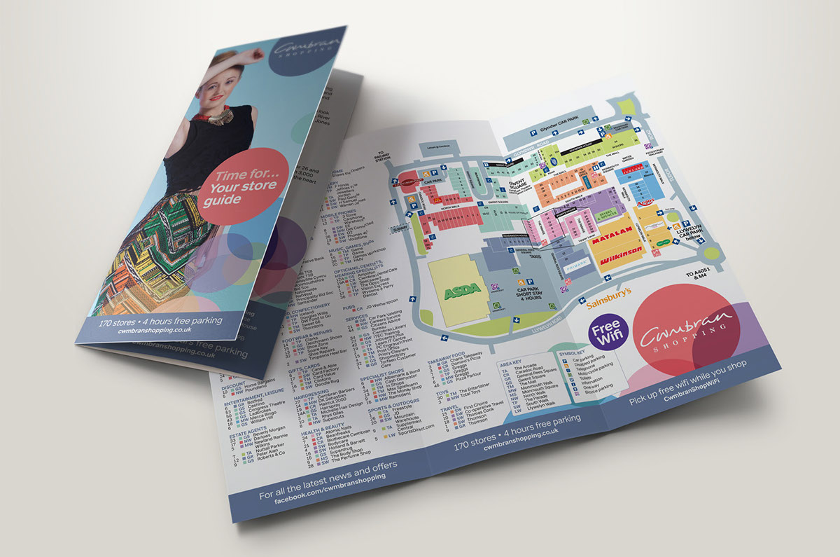 Shopping centre cwmbran wales brochure marketing   photoshoot flyer leaflet map billboard