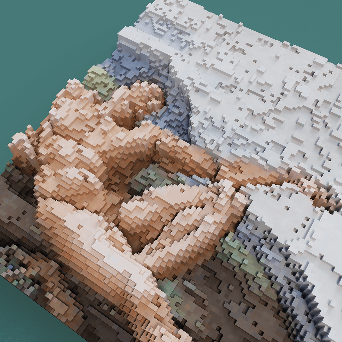 3D art arte blender conceptual Leonardo pixel voxel voxel art