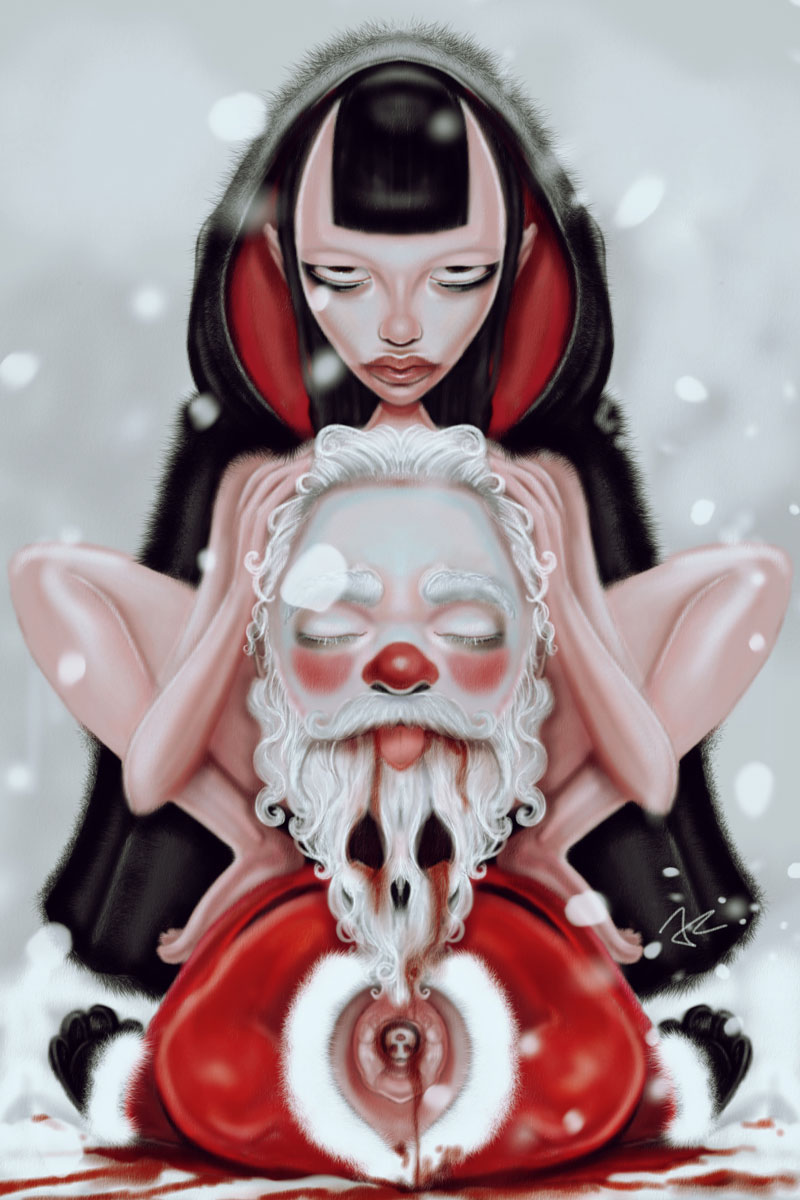 fairy tales little red riding hoo snowhite Tim Burton Christmas Giulio Rossi horror surreal