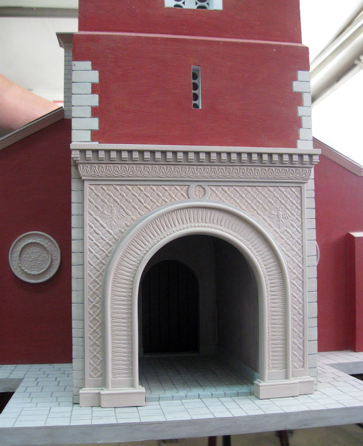curch architectural model red monumental tactile