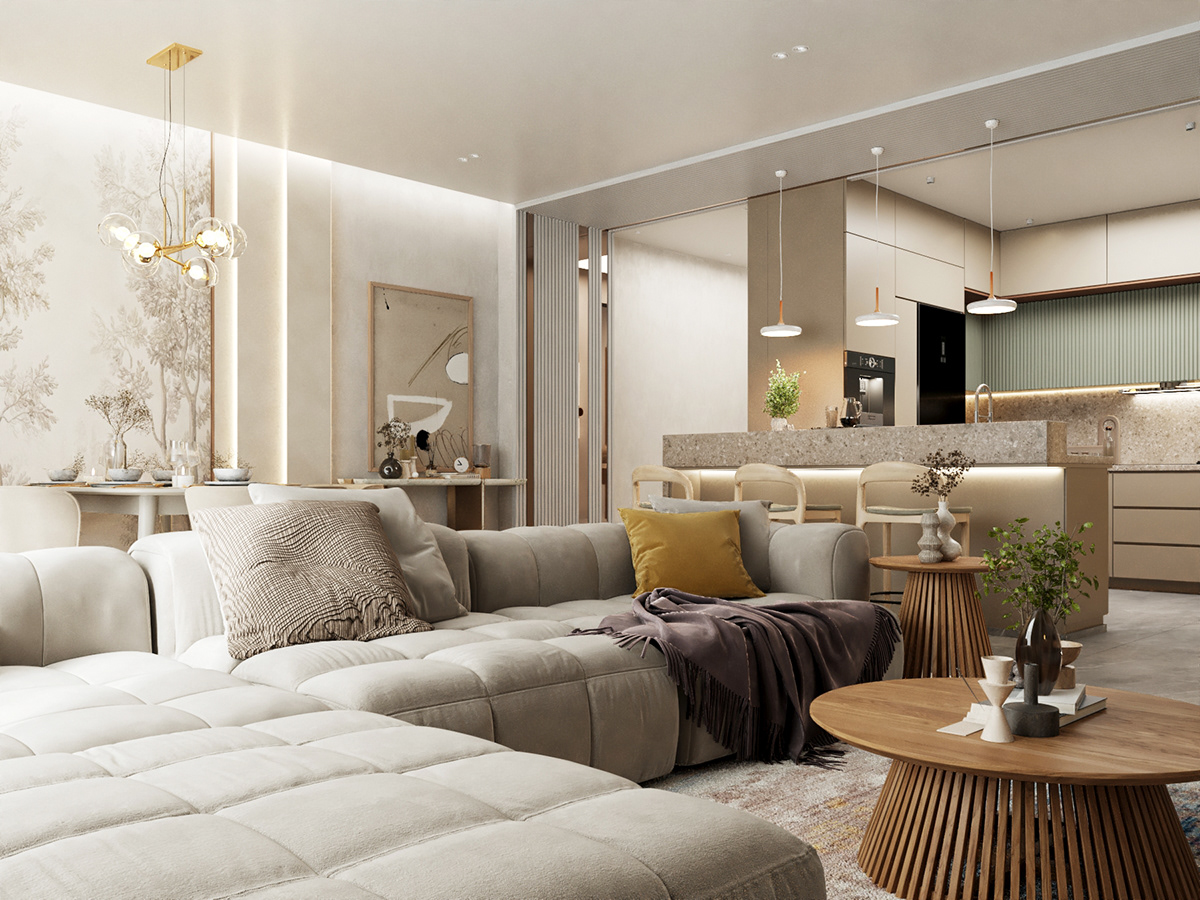 Interior architecture visualization Render 3ds max CGI designer kitchen design reception dinning room