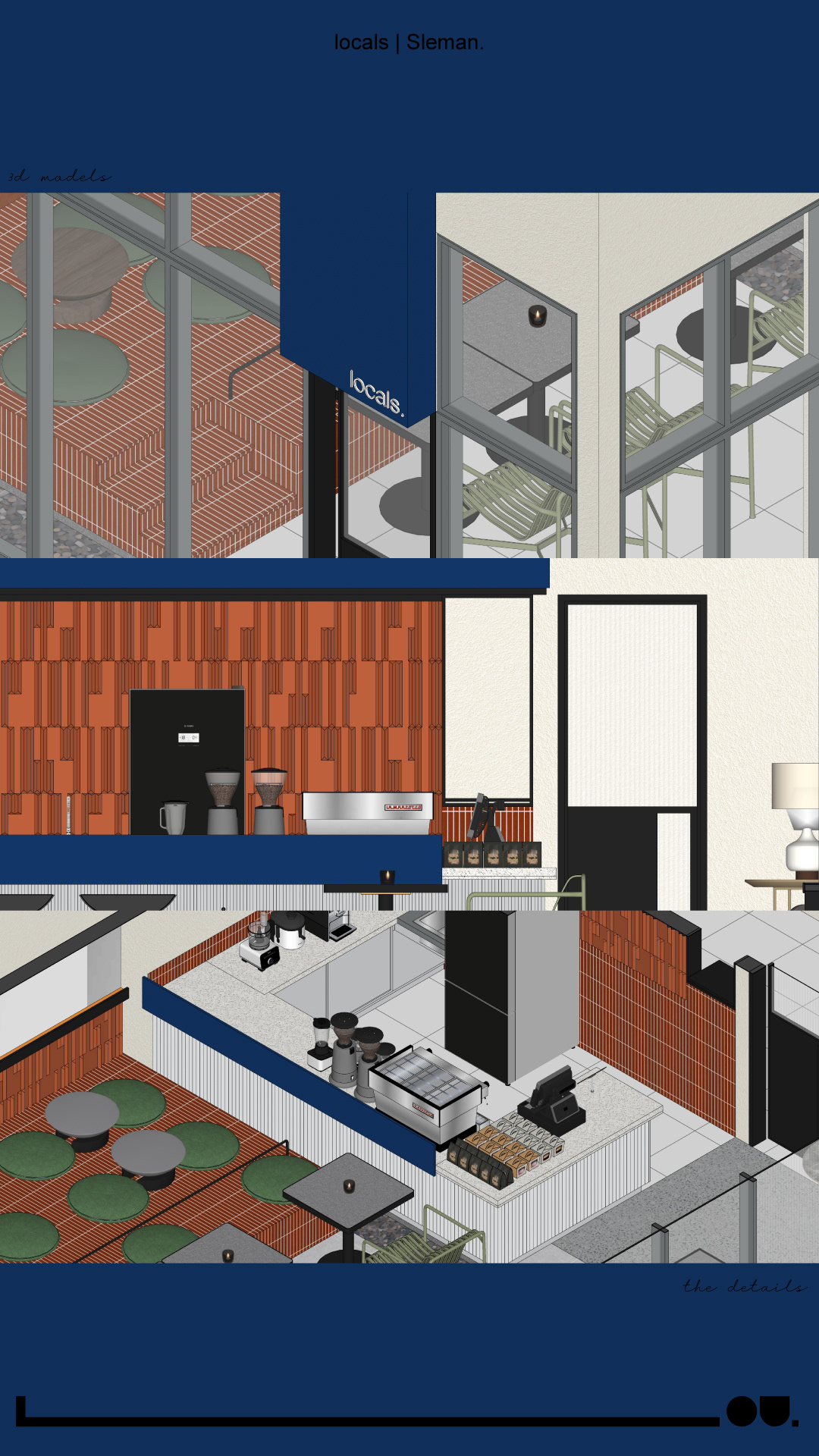 design architecture visualization Render interior design  modern coffee shop cafe Coffee visual identity