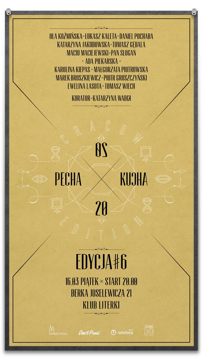 pecha kucha pecha kucha print poster krakow cracow vector Event  social  Web klos  karolina klos