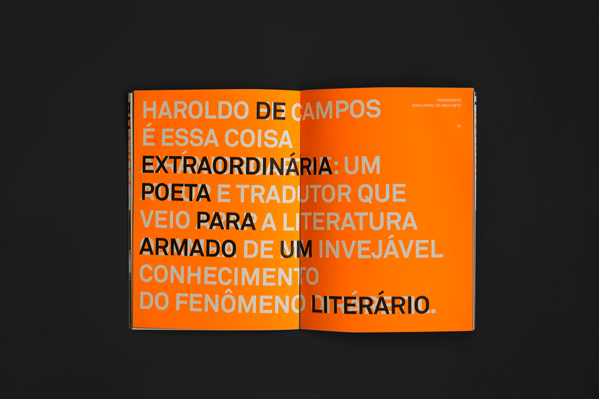 revista magazine editorial print fluor fluorescent orange neon overprint translation CISMA Independent journal literature haroldo