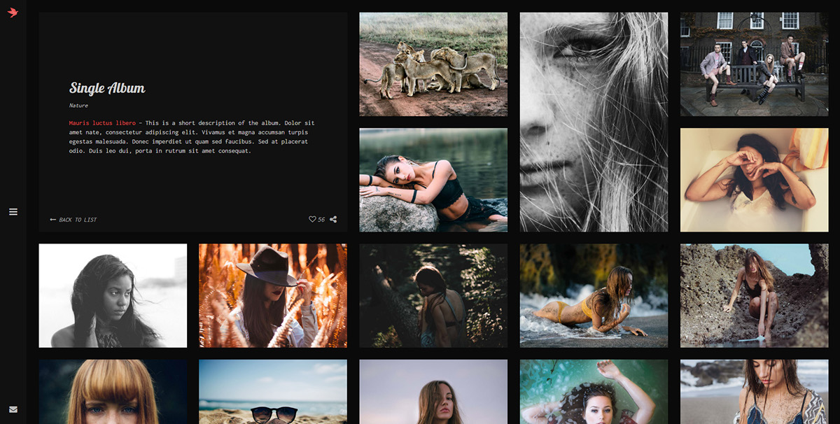 Blog css3 gallery html5 personal blog photo photo albums photographer Photography  template