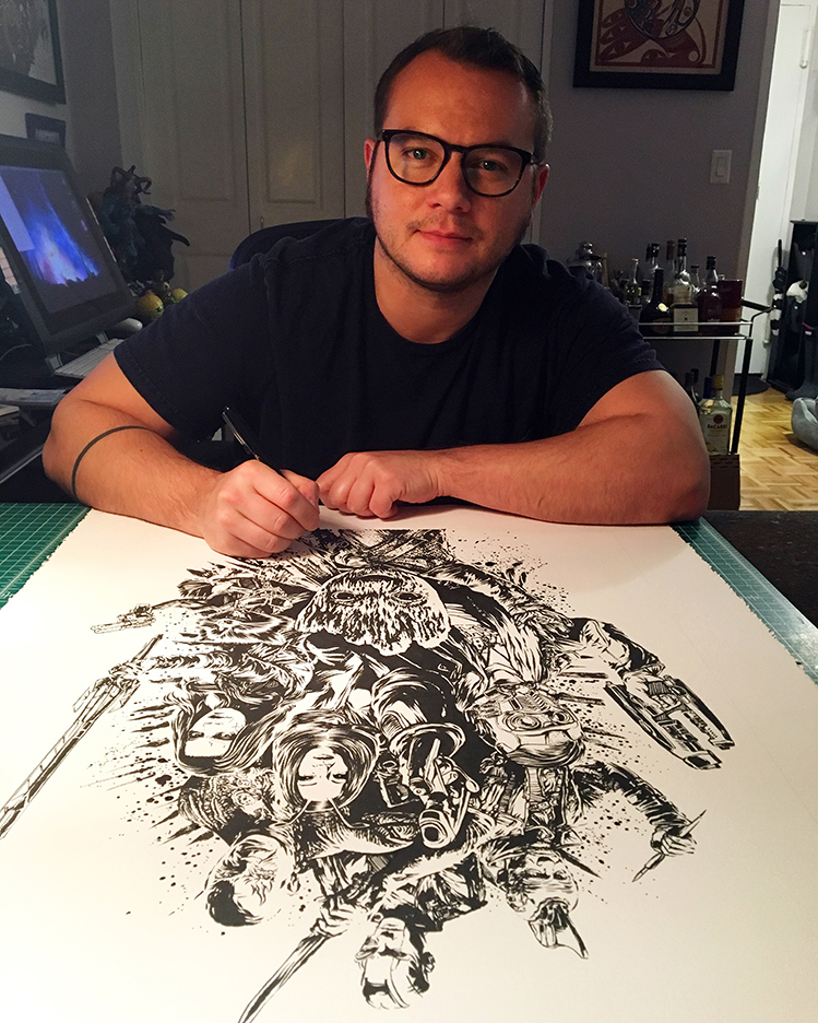 Guardians of the Galaxy Vol. 2 marvel comics star lord Fan Art hand drawn ink
