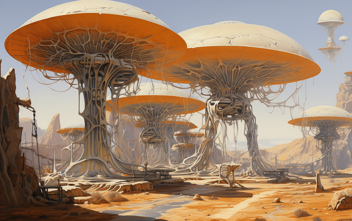 organic Sustainable future habitation inflatable habitation Mars habitat mycelium building