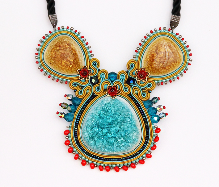 jewelry soutache soutache necklace colorful necklace handmade necklace hand embroidered beaded necklace soutache jewelry