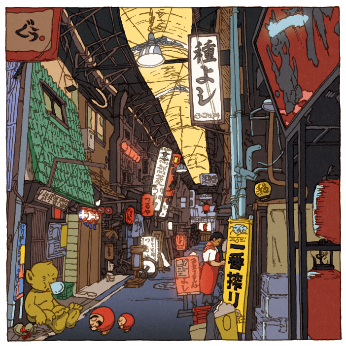 ukiyoe osaka japan japonism ILLUSTRATION  comic Sightseen Travel