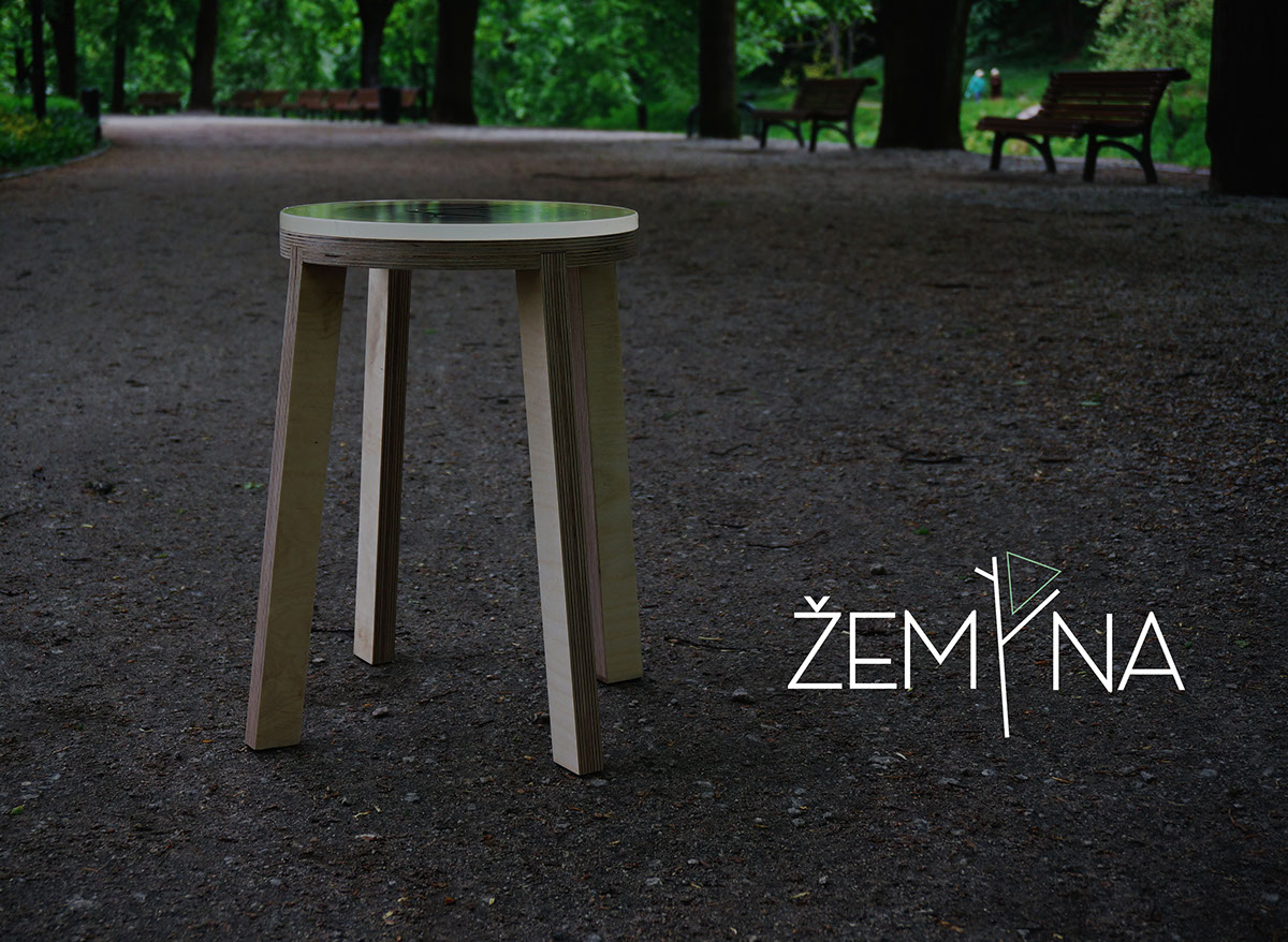 stool furniture fresh modern new simple seat design light Nature green minimal Minimalism logo