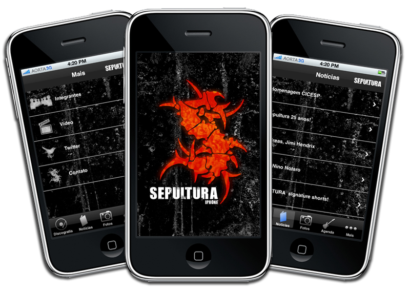 iphone app Sepultura UI ux Caio Saldanha aorta