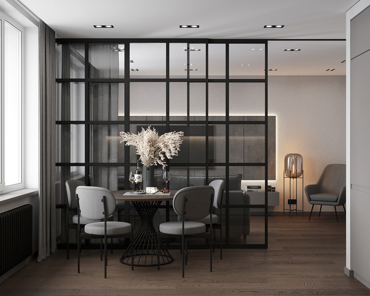 architecture CG corona renderer gray Interior Minimalism minimalistic apartment Minimalistic interior stone wood
