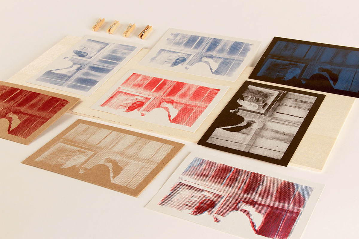 postal postales postals tramas 3D serigraph serigrafia Fotografia
