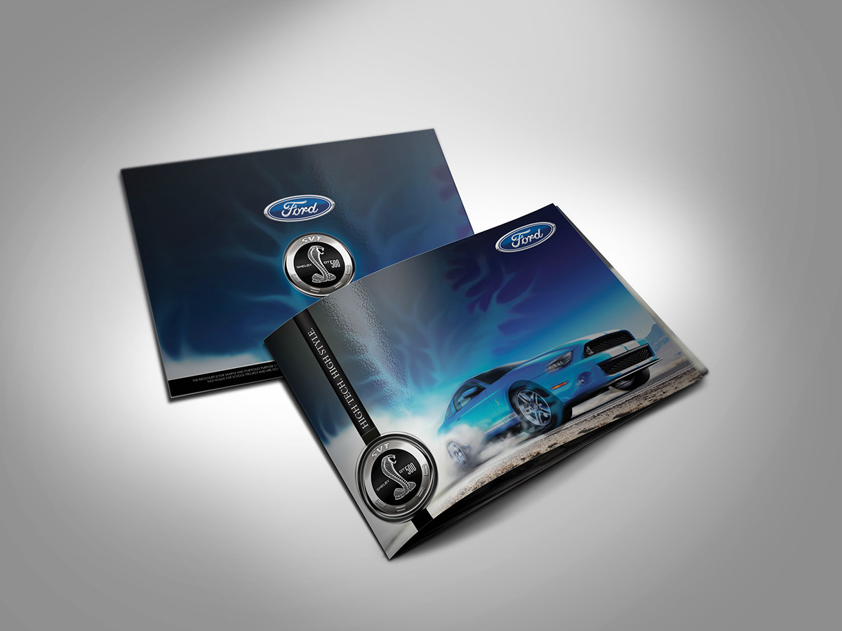car brochure Ford shelby gt 500 spread flyer brochure design