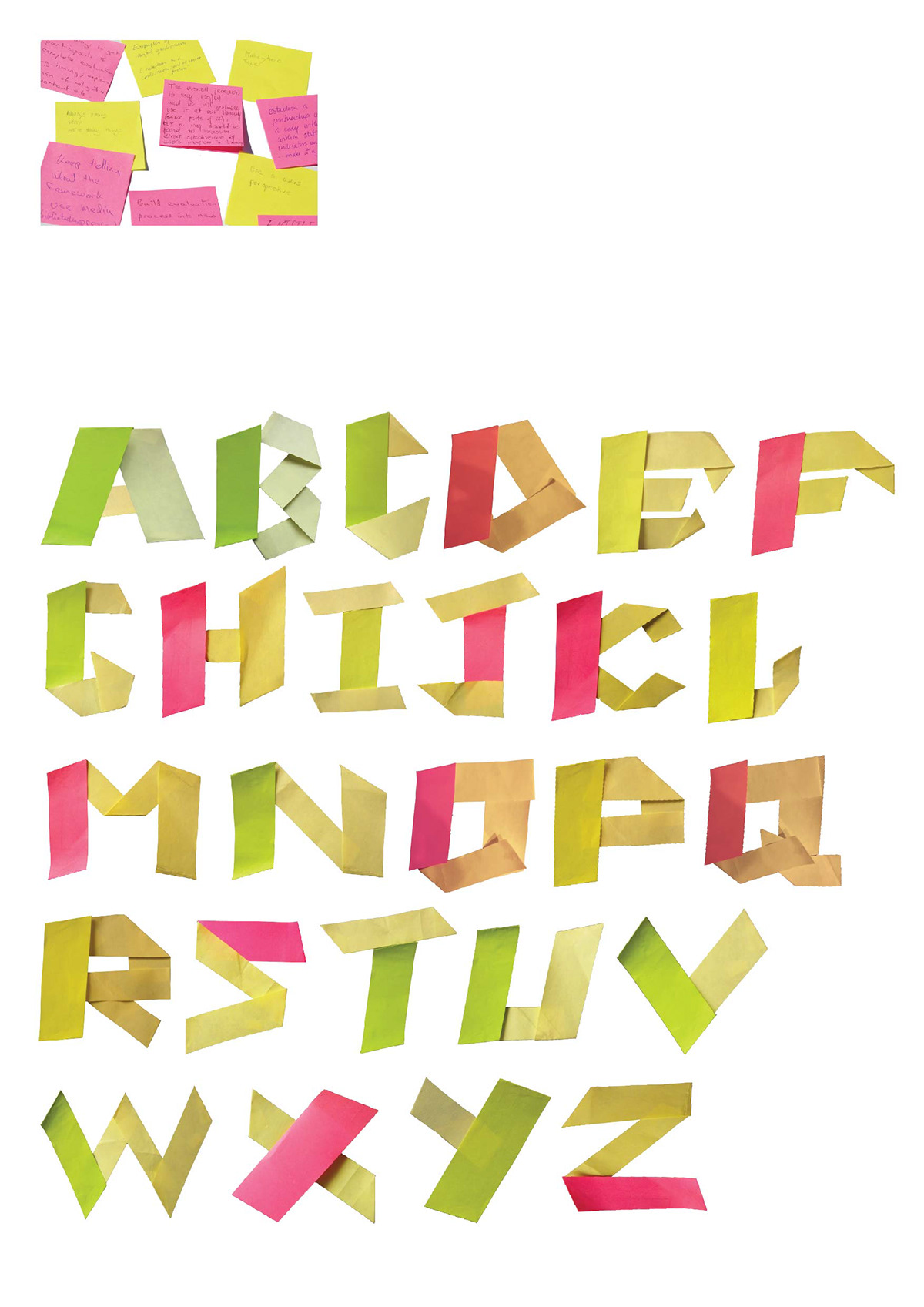 Typeface  sticky notes