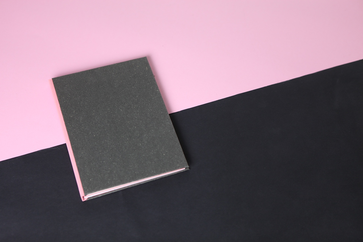sketch book paper hand sewn self initiated texture pink grainy tactile hard cover