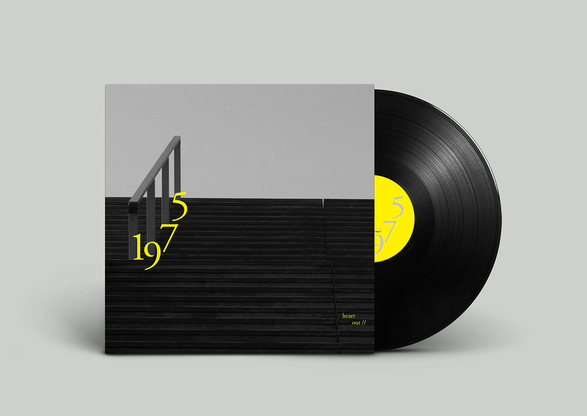type blackandwhite yellow vinyl artwork Album design cover black White