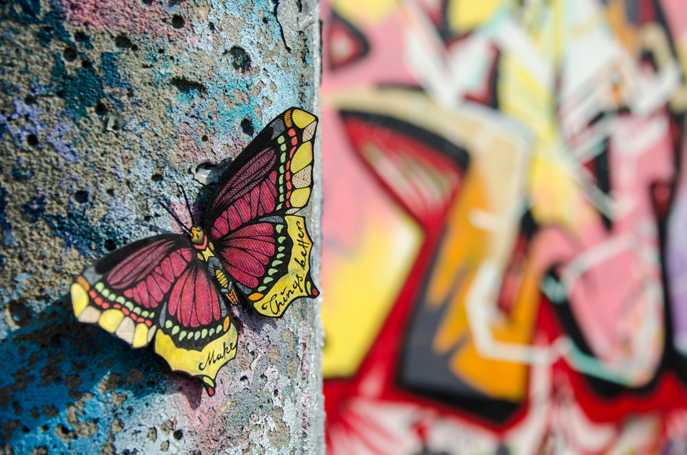 Adobe Portfolio butterfly urban art lettering hand-drawing fineliner Marker ornaments symmetry weird think lead play guts respect Nature