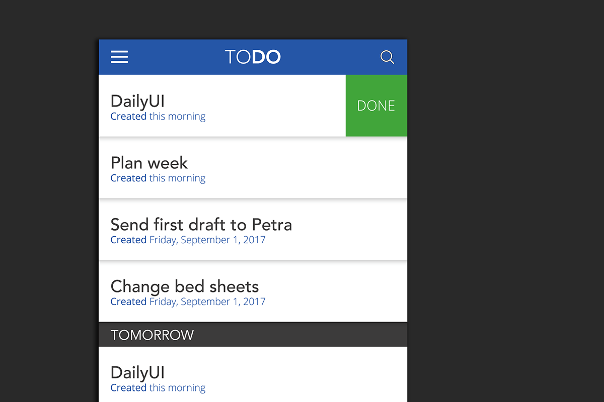 UI DailyUI app design todo