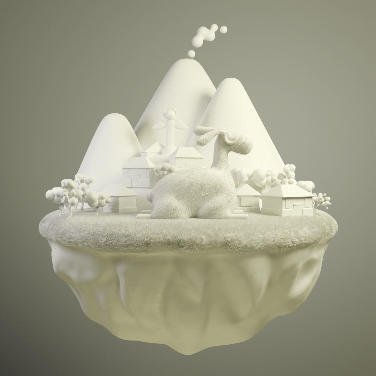3D 3d render blender3d Cotopaxi Digital Art  Diorama Ecuador llama mountains Panecillo